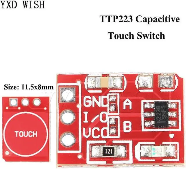 Alt view image 3 of 4 - Module de commutation à clé tactile TTP223, 100 pièces, boutons capacitifs autobloquants/non verrouillables, commutateurs à canal unique, Reconstruction