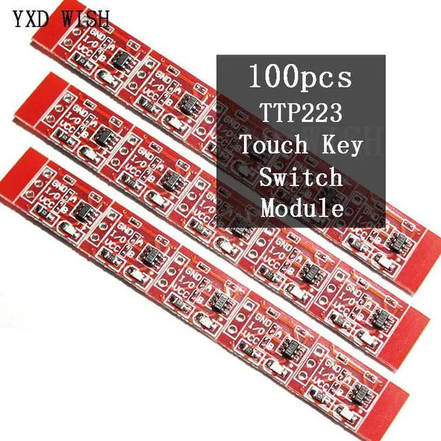 Main image of Module de commutation à clé tactile TTP223, 100 pièces, boutons capacitifs autobloquants/non verrouillables, commutateurs à canal unique, Reconstruction