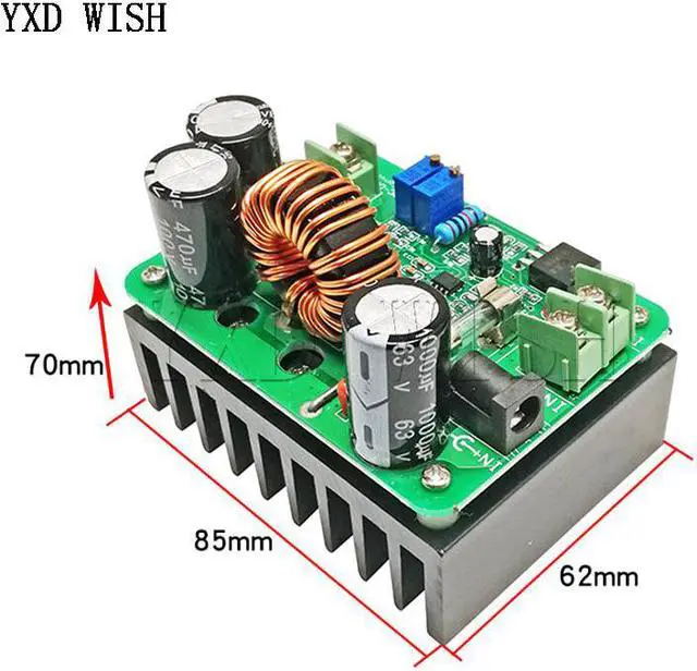 Alt view image 2 of 3 - Boost  Module d'alimentation électrique 600W, DC-DC W, tension constante, 10-60V à 12-80V, 12V, 24V, 48V, 72V