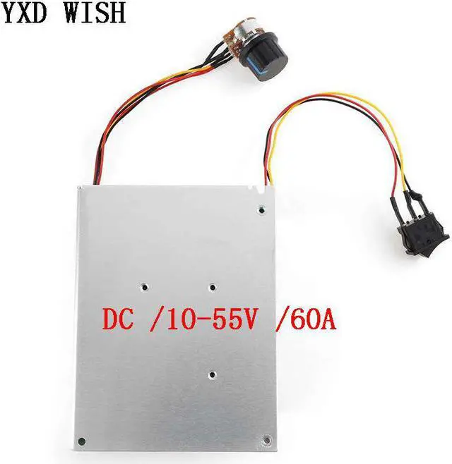 Alt view image 3 of 4 - Contrôleur de vitesse de moteur PWM, 10-55V, 60a, CW CCW, interrupteur réversible, affichage numérique, 12 V