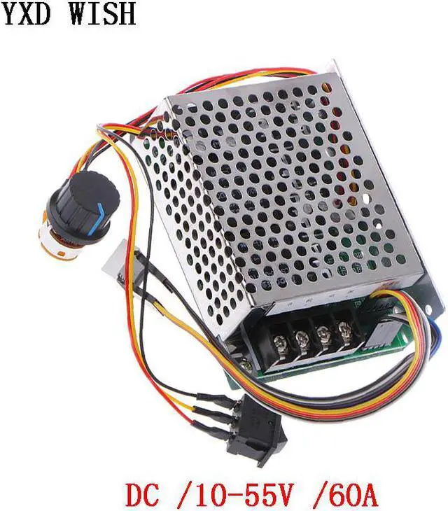 Alt view image 2 of 4 - Contrôleur de vitesse de moteur PWM, 10-55V, 60a, CW CCW, interrupteur réversible, affichage numérique, 12 V