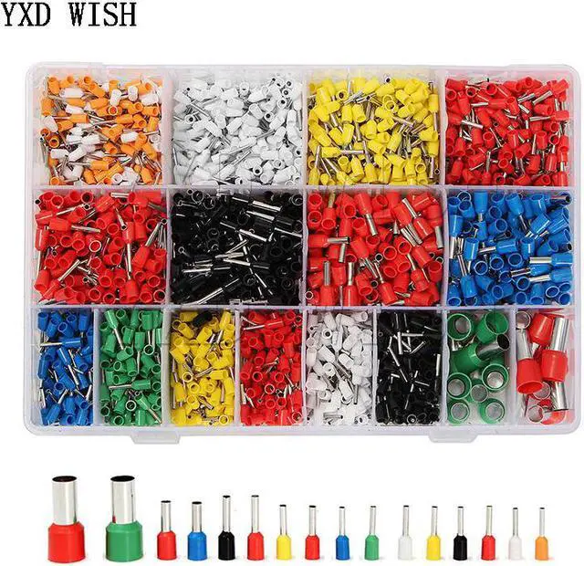 Main image of Kit de embouts en fil de cuivre, 2120 pièces, fil isolé, Terminal d'extrémité de broche