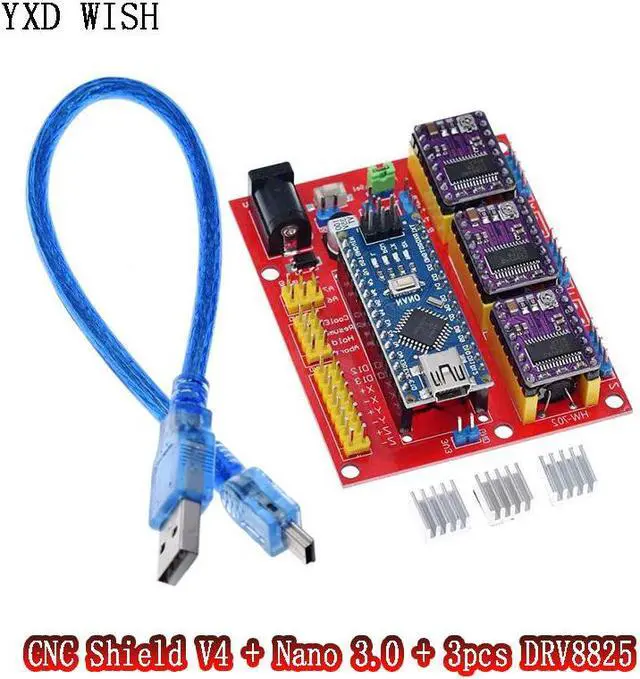 Alt view image 3 of 3 - Kit de pilote Stepper CNC pour NANO 3.0 CNC shield V4, Machine à graver, imprimante 3D + DRV8825, moteur Stepper, carte d'extension