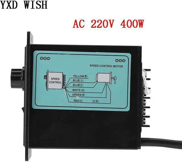 Alt view image 4 of 4 - Contrôleur de vitesse de moteur AC 220 V 50Hz 400W, numérique, contrôleur de vitesse de moteur réglable en continu 0-1450 tr/min, régulateur de vitesse AC 220 V