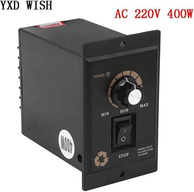 Main image of Régulateur de vitesse de moteur 400W AC 220 V, régulateur de tension 50Hz 0-1450 tr/min, réglable numériquement, en continu, AC 220 V