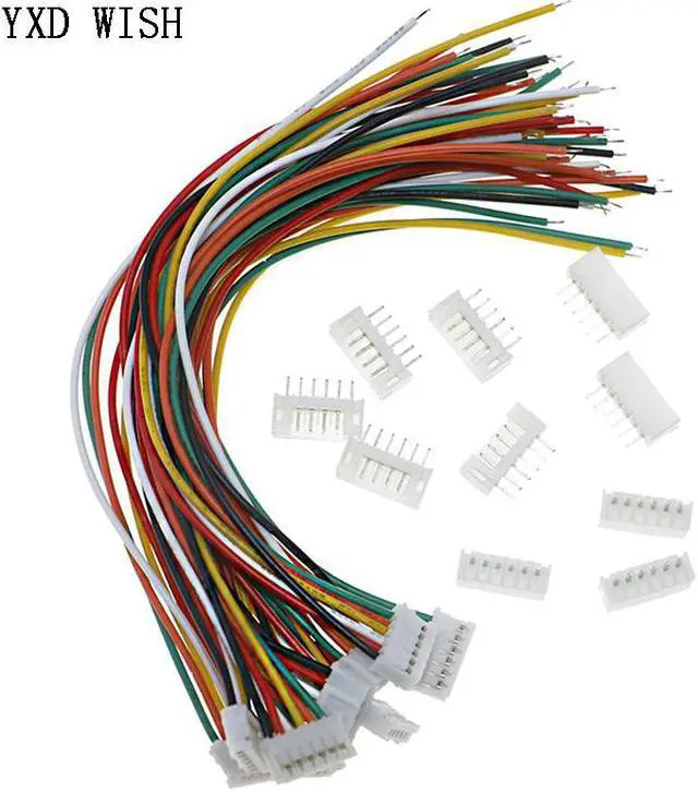 Alt view image 4 of 4 - Kit d'assortiment de connecteurs Mini 2.0PH 2P 3P 4P 5P 6P, avec fils de 150mm, 50 pièces/boîte