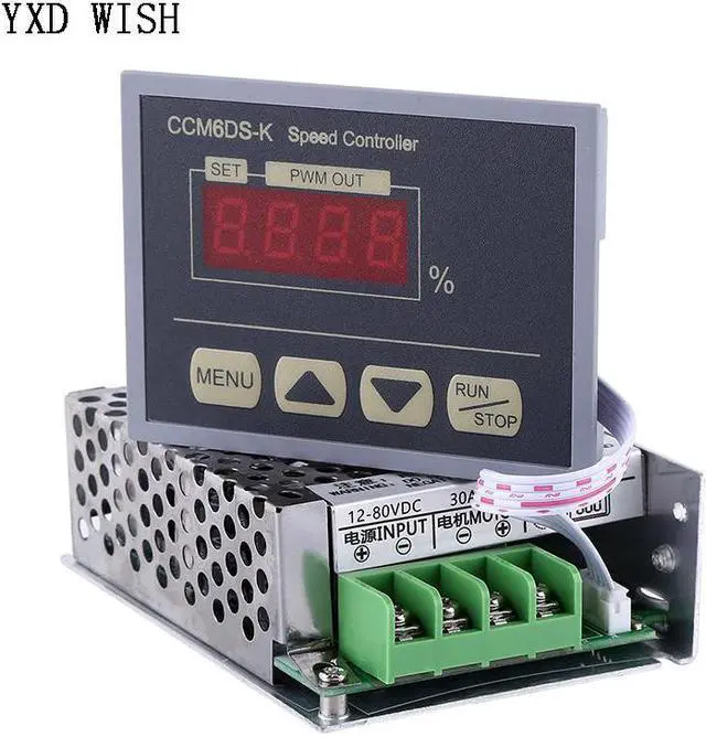 Alt view image 3 of 4 - Régulateur de vitesse de moteur DC 12-80V PWM, avec panneau d'affichage numérique, 30a, réglable, contrôle de vitesse