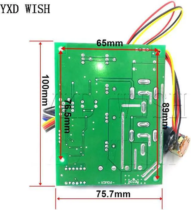 Alt view image 3 of 3 - Module de contrôleur de vitesse PWM 60A 10-55V, affichage numérique, inversion avant 0 ~ 100%, moteur réglable cc 12V 24V 36V 48V MAX 100A