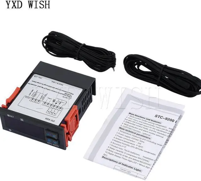 Alt view image 2 of 4 - Contrôleur de température numérique STC-9200 AC 220V, avec fonction d'alarme de ventilateur de décongélation et de réfrigération