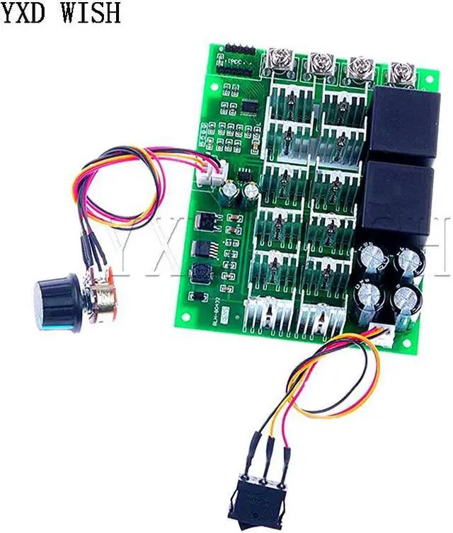 Alt view image 2 of 3 - Module de contrôleur de vitesse PWM 60A 10-55V, affichage numérique, inversion avant 0 ~ 100%, moteur réglable cc 12V 24V 36V 48V MAX 100A