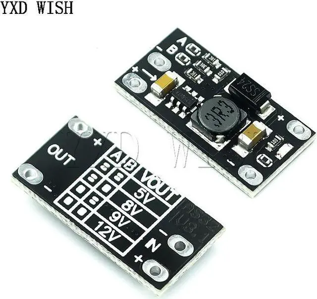 Main image of Mini Module Boost multifonction 5V/8V/9V/12V, 50 pièces, panneau élévateur, indicateur LED 1,5 a, Kit de modules de tension électronique à monter soi-même