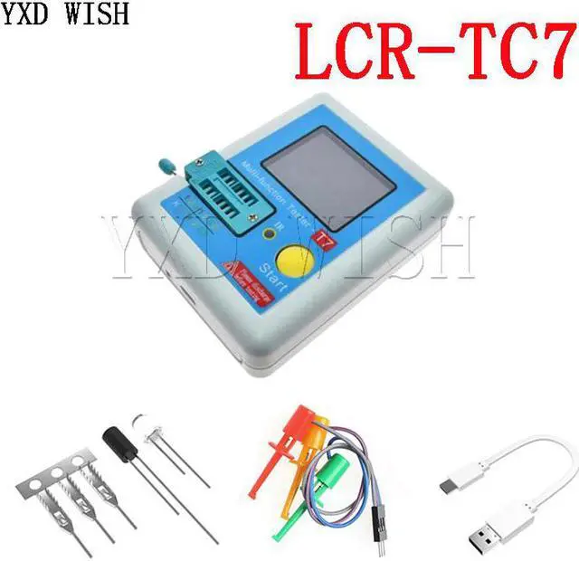 Main image of Testeur de Transistor T7, Triode de capacité de Diode TFT, LCR ESR mètre NPN PNP MOSFET IR multifonctionnel testeur multimètre LCR-T7