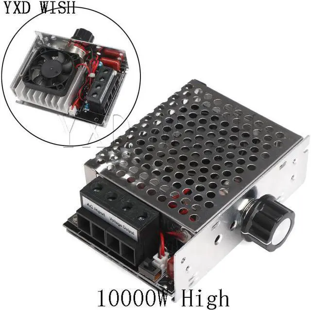Alt view image 3 of 4 - Régulateur de vitesse de moteur SCR AC 10000 V 110V, 220 W, Ultra-haute puissance, régulateur électronique de vitesse de gradation avec ventilateur