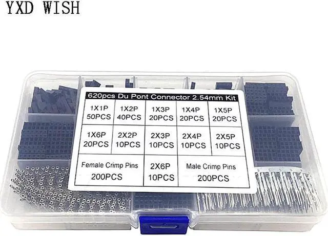 Alt view image 2 of 4 - Connecteur Dupont SN-28B mm, 620 + 2.54 pièces, Kit de bricolage, broches mâles et femelles, boîtier de broche de cavalier de câble électronique