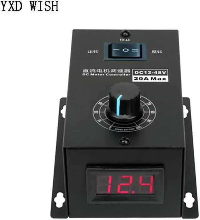 Alt view image 4 of 4 - Contrôleur de moteur à affichage numérique avant et arrière, 0-100%, 12-48V, 40a, régulateur de vitesse, PWM, 12-24-48V