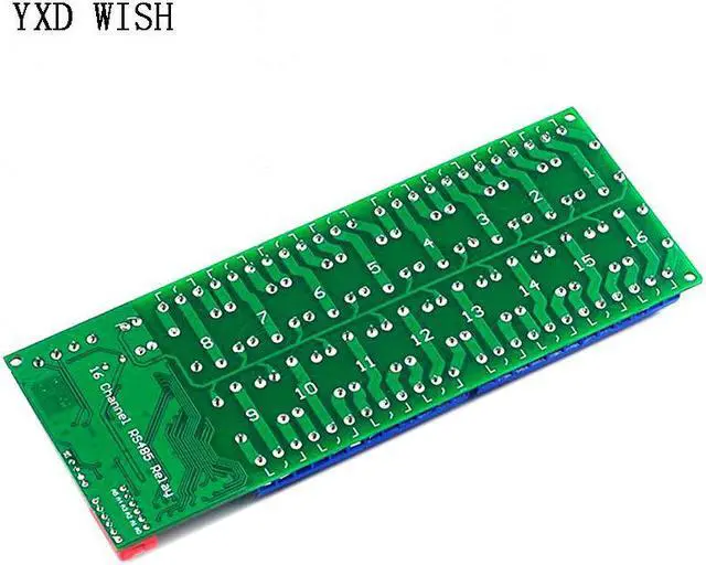 Alt view image 3 of 4 - Modbus RTU DC 12V, 16 canaux, extension PLC, Module relais RS485, protocole de relais 10A Modbus RTU, télécommande intelligente