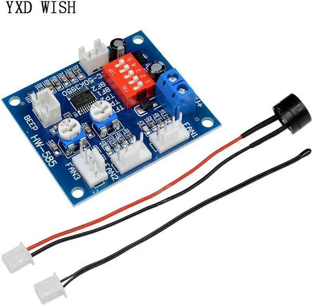 Alt view image 4 of 4 - Contrôleur de vitesse PWM 12V, 5a, 10 pièces, contrôleur de vitesse, PC, CPU, ventilateur, contrôle de la température, carte de contrôle de la température, buzzer