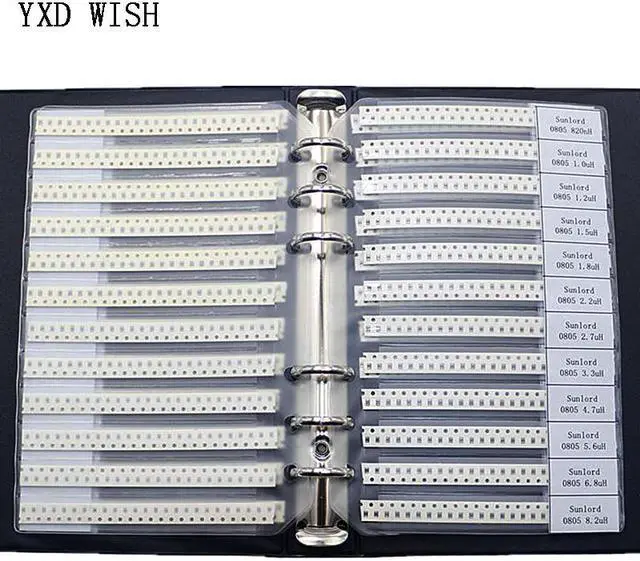 Alt view image 3 of 4 - Inducteurs de puce SMT SMD 0805, 44 valeurs x 25 pièces, 4,7nh-100uh, Kit d'assortiment de puces, livre d'échantillons