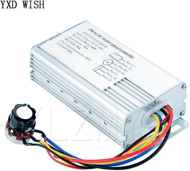 Alt view image 2 of 4 - Contrôleur de vitesse de moteur PWM 70A 12V-60V, régulateur de moteur cc haute puissance, interrupteur avant/arrière