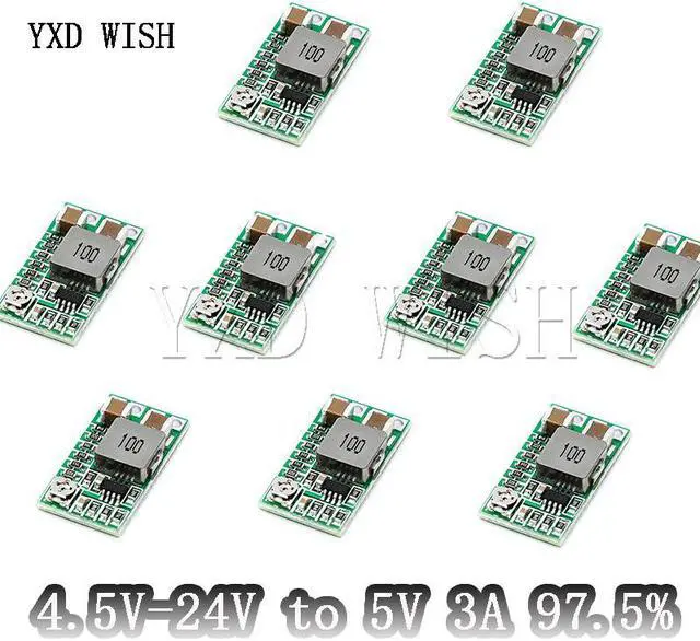 Alt view image 2 of 3 - Module d'alimentation réglable, 50 pièces, convertisseur abaisseur cc réglable 4.5V-24V à 5V 3A 97.5%, Mini Module d'alimentation