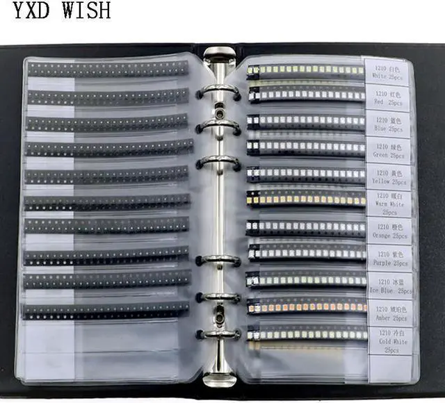 Alt view image 2 of 3 - Livre d'échantillons de diodes LED SMD, 0402 0603 0805 1206 1210 2835 5730 5050, rouge/vert/bleu/blanc/jaune/blanc chaud/Orange/violet/bleu glacé