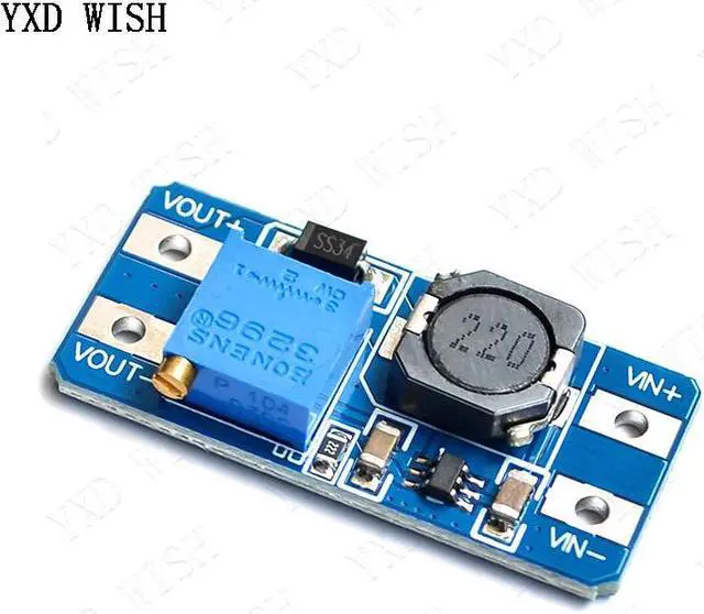 Main image of Module Boost réglable 2a, 100 pièces, DC-DC, 2V-24V à 5V, 9V, 12V, 28V, MT3608, panneau élévateur max 2a