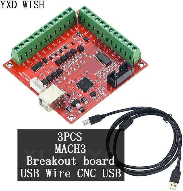 Main image of Contrôleur de mouvement CNC USB MACH3, carte mère 100Khz, 4 axes, Interface d'entraînement, carte pilote, Machine à graver, 3 pièces/ensemble