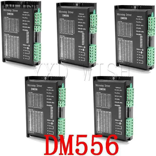 Main image of Pilote de moteur pas à pas DM556, 2 phases 42/57, contrôleur de moteur pas à pas 24V-50V, NEMA23, NEMA34, DM556, 5 pièces