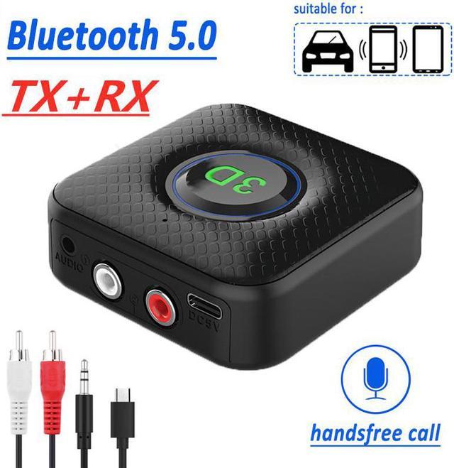 Adaptateur Audio sans fil Bluetooth 5.0, récepteur/transmetteur 3D stéréo  AUX 3.5mm, Jack 3.5 RCA, Dongle avec micro pour TV, PC, haut-parleur de  voiture 