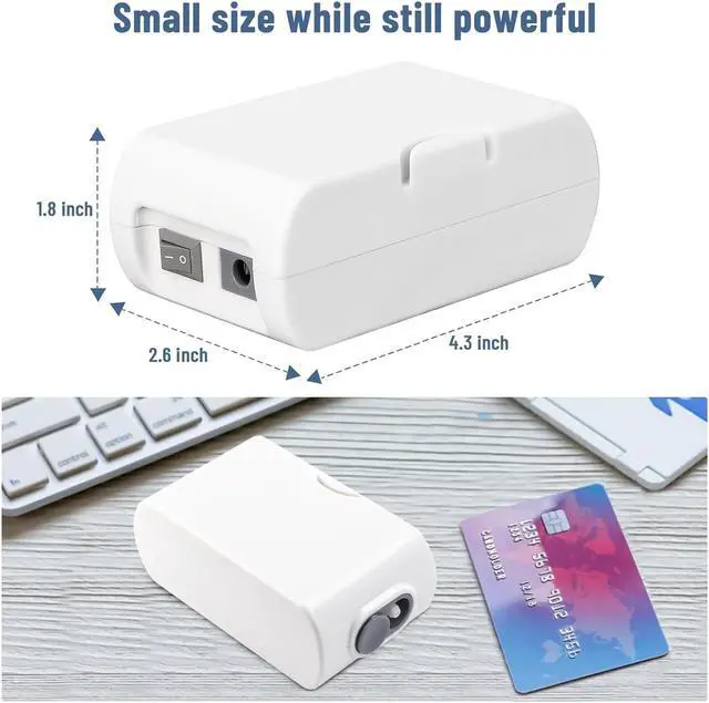 Alt view image 6 of 7 - Four E's Scientific Mini Nebulizer: Personal-Use Steam Inhaler Cool Mist Compressor Device for Kids & Adults for Home, Car & Travel