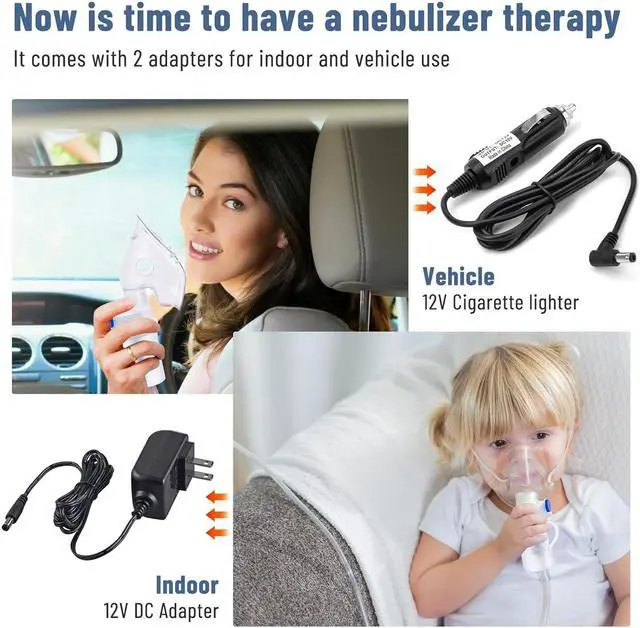 Alt view image 5 of 7 - Four E's Scientific Mini Nebulizer: Personal-Use Steam Inhaler Cool Mist Compressor Device for Kids & Adults for Home, Car & Travel