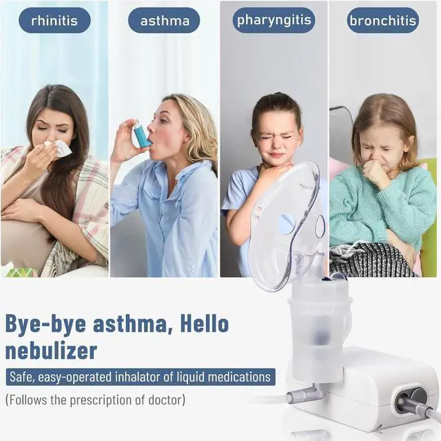 Alt view image 3 of 7 - Four E's Scientific Mini Nebulizer: Personal-Use Steam Inhaler Cool Mist Compressor Device for Kids & Adults for Home, Car & Travel