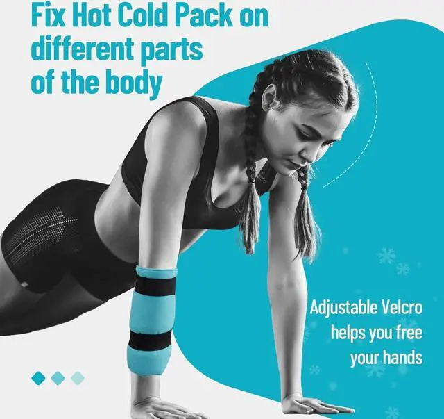 Alt view image 6 of 7 - Reusable Clay Ice Pack 9.5"x16", Hot Cold Pack with Removable Soft Fabric Cover | Adjustable Velcro Strap for Injuries - Back, Neck, Knee, Shoulder and Hip Pain Relief