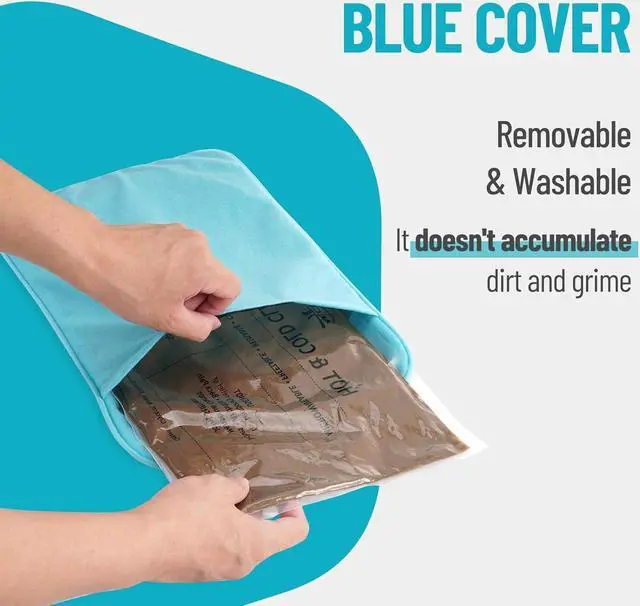 Alt view image 4 of 7 - Reusable Clay Ice Pack 9.5"x16", Hot Cold Pack with Removable Soft Fabric Cover | Adjustable Velcro Strap for Injuries - Back, Neck, Knee, Shoulder and Hip Pain Relief