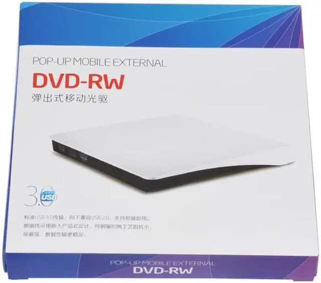 Alt view image 4 of 6 - External CD/DVD Drive for Laptop, USB 3.0 Ultra-Slim Portable Burner Writer Compatible with Mac MacBook Pro/Air iMac Desktop Windows 7/8/10/XP/Vista (White)