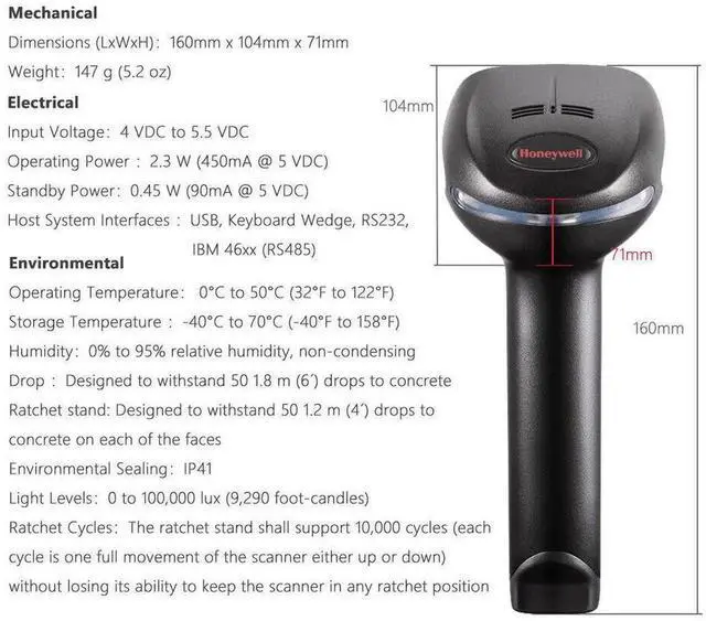 Alt view image 2 of 6 - Xenon 1900G High Density 2D Barco de Reader W/ USB Cable, 1900GHD-2USB