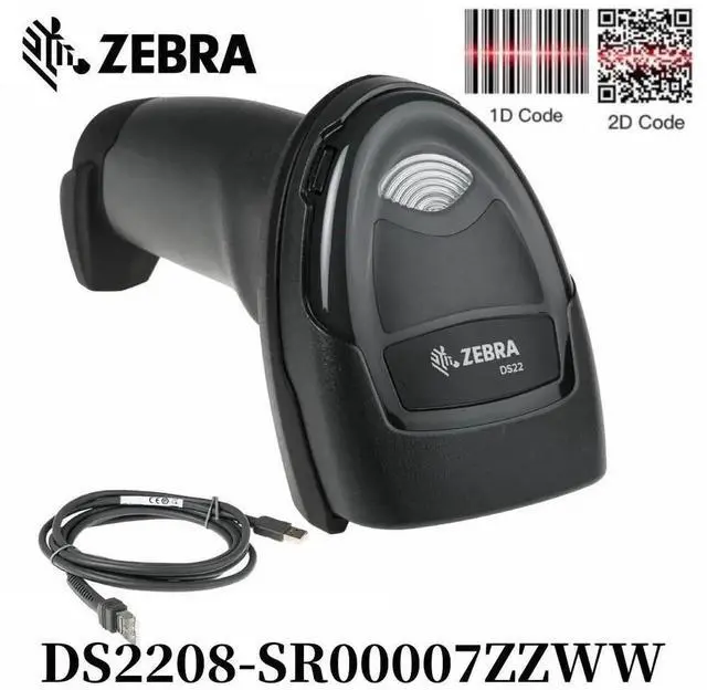 Main image of Zebr,a DS2208-SR00007ZZWW 1D/2D Handheld Barco,de Scann,er Imager With USB Cable