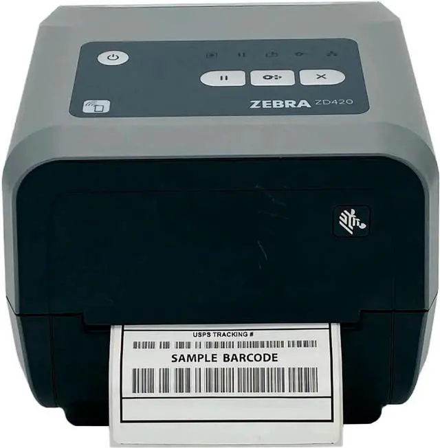 Alt view image 3 of 7 - Ze bra ZD420 Thermal Transfer Bar code Label Printer USB BT WiFi 300 dpi ZD42043-C01W018N 1 Year Warranty, Bundle with AC Adapter