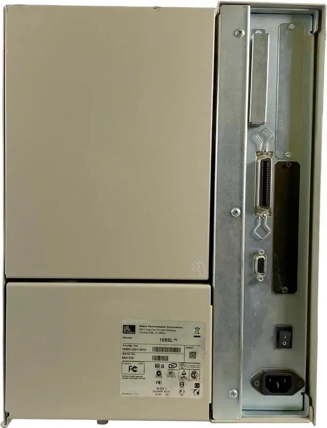 Alt view image 3 of 7 - Ze bra 105SL Thermal Transfer Industrial Label Printer 10500-2001-0070 Serial Parallel, Bundle with Power Cable