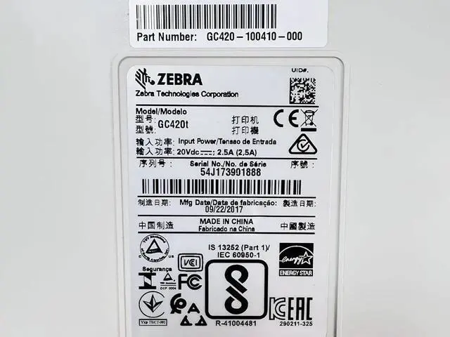 Alt view image 3 of 6 - Ze bra GC420T Thermal Transfer Bar code Shipping Label Printer Ethernet USB GC420-100410-000, Bundle with AC Adapter USB and Ethernet Cable