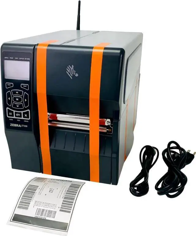 Main image of Ze bra ZT230 Industrial Thermal Transfer Bar code Label Printer Wireless LAN USB ZT23042-T01200FZ, Bundle with Power Cord and USB Cable