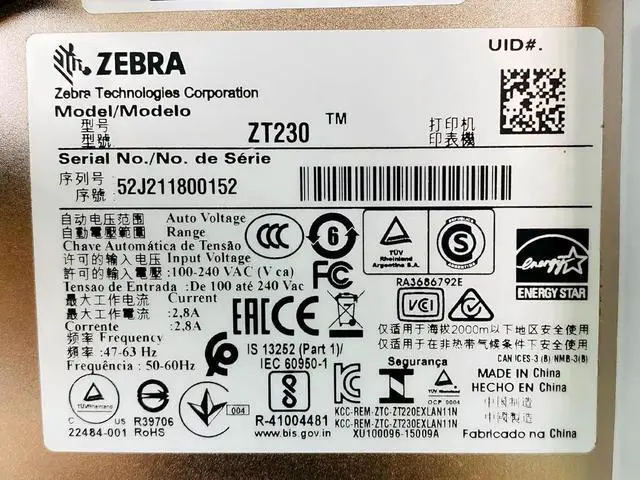 Alt view image 3 of 7 - Ze bra ZT230 Industrial Thermal Transfer Bar code Label Printer Wireless LAN USB ZT23042-T01200FZ, Bundle with Power Cord and USB Cable