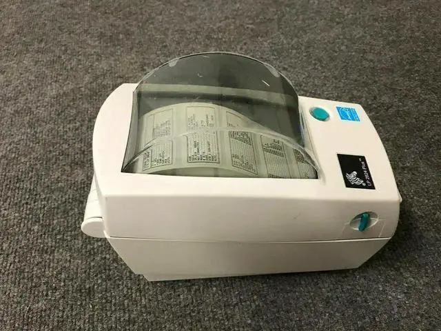 Alt view image 4 of 7 - #S6B Ze bra LP 2824 Plus 282P-201510-000 Ethernet Printer W/Adapter & Cables