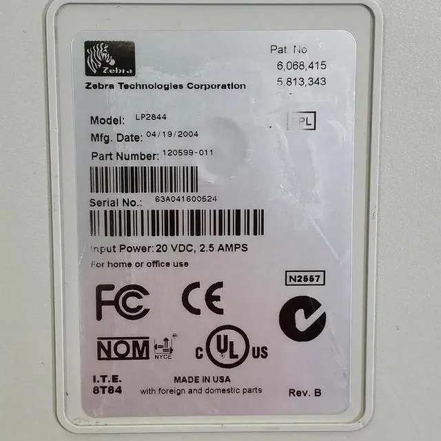 Alt view image 2 of 7 - Ze bra LP2844ps Direct Thermal Label Printer Dispenser USB 120599-011, Bundle with AC Adapter