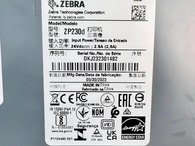 Alt view image 4 of 7 - Ze bra ZP230d (ZP450 Replacement) Direct Thermal Bar code Label Printer Dispenser USB, Bundle with Power Supply