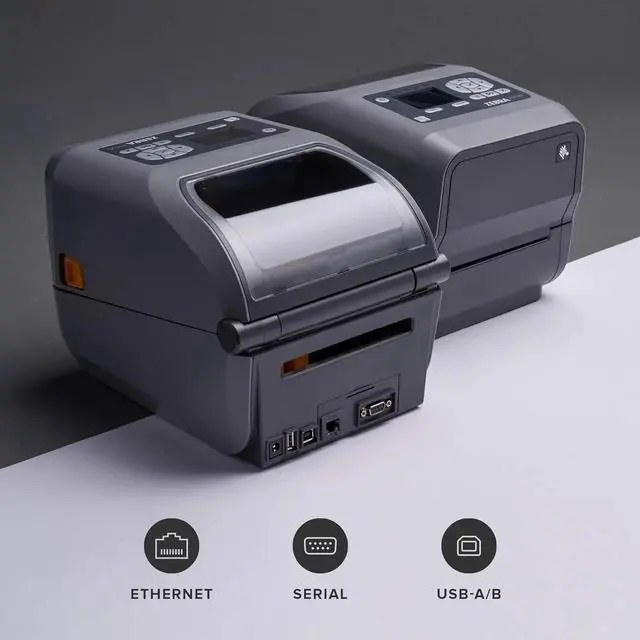 Alt view image 7 of 7 - Ze bra ZD620t Thermal Transfer Desktop Printer with LCD Screen 203 dpi Print Width 4 in Ethernet Serial USB ZD62142-T01F00EZ