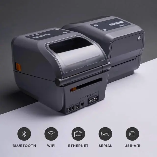 Alt view image 2 of 7 - Ze bra ZD620t Thermal Transfer Desktop Printer 300 dpi Print Width 4 in WiFi Bluetooth Ethernet Serial USB ZD62043-T01L01EZ