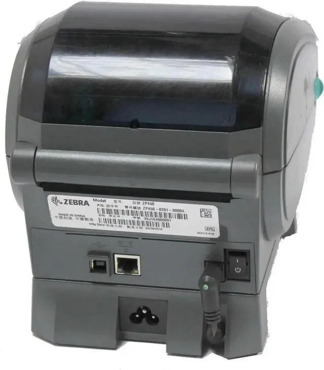 Alt view image 2 of 3 - Ze braNet ZP 450 ZP450-0201-0000A Direct Thermal Bar code Label Printer Network USB Peeler 203dpi