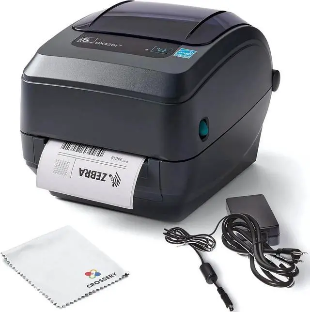 Main image of Ze bra Label Printer GX420T Direct Thermal Desktop Printer Bundle for Small Business - Includes Ze bra GX 420t Label Printer (GX42-102510-150), USB-A Cable and Microfiber Cloth