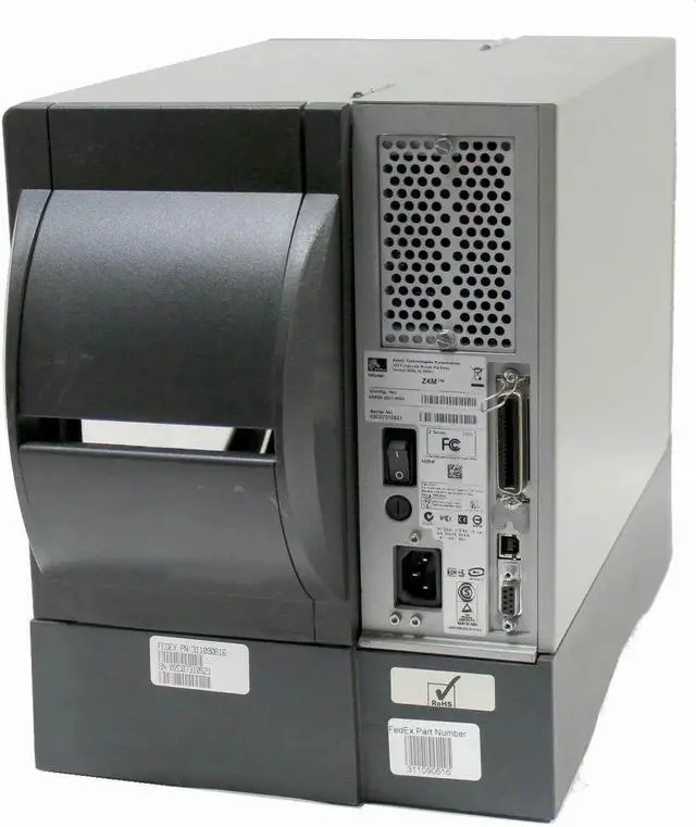 Alt view image 2 of 3 - Ze bra Z4MPlus DT Z4M2Z-2001-4000 311090616 FedEx Direct Thermal Bar code Label Printer USB Peeler Rewinder 203DPI
